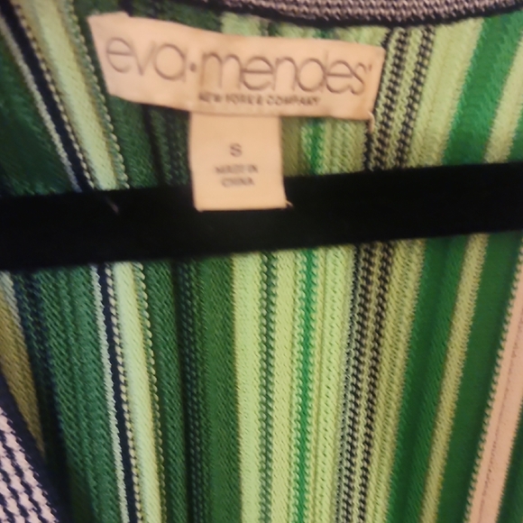 Eva Mendes Green and White Sheath Maxi Dress - Picture 5 of 6